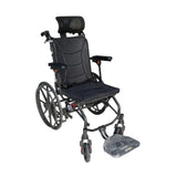 كرسي تنقل المونيوم خفيف الوزن مع ظهر متحرك وساند للرأس وكفرات خلفية كبيرة | صيدلية.كوم.