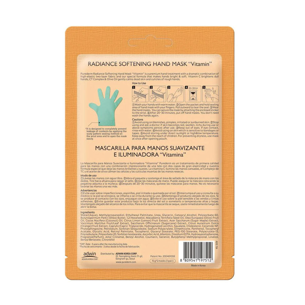 Purederm Radiance Softening Hand Mask Vitamin