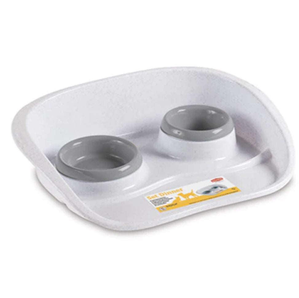 ستيفان بلاست وعاء مزدوج مع ستاند للعرض (ازرق/رمادي) مع ستاند عرض | صيدلية.كوم.