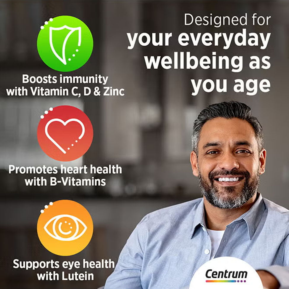 سنتروم الفضي مكمل غذائي متعدد الفيتامينات للبالغين 100 حبة | صيدلية.كوم.