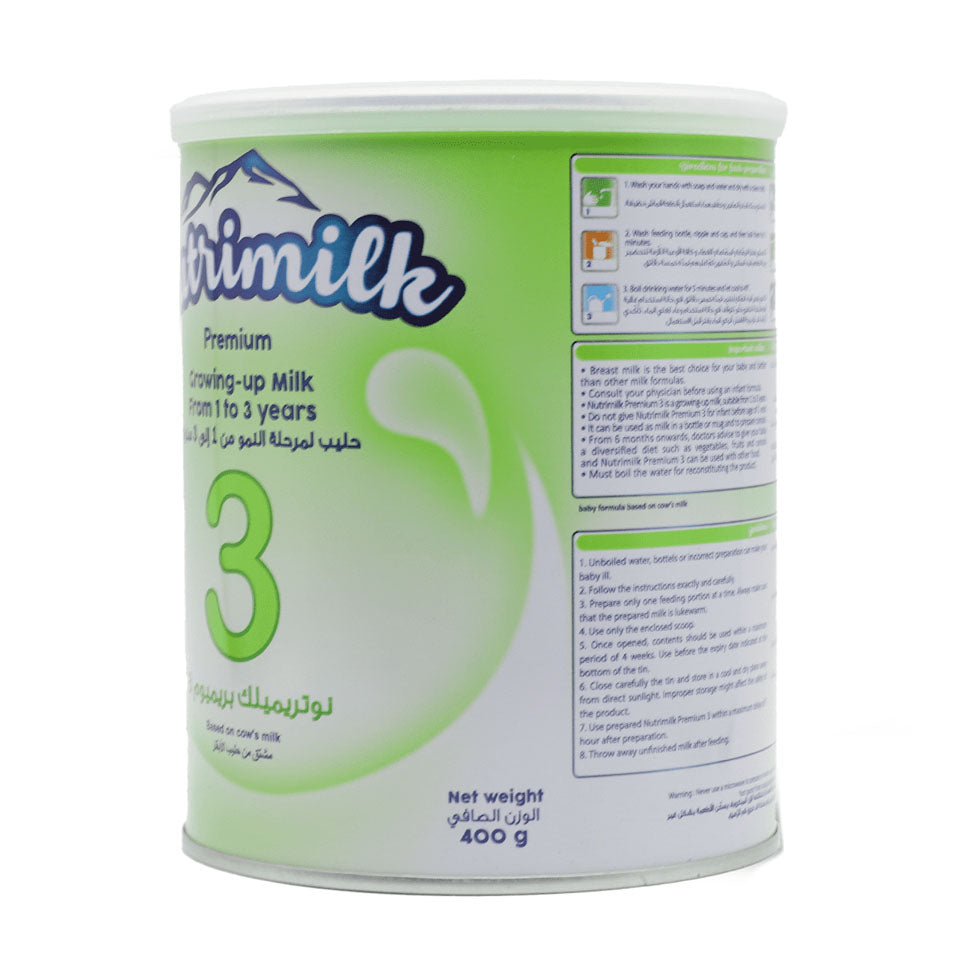 عرض نوتريميلك حليب أطفال رقم 3 من عمر 1-3 سنوات - 400 جم *3 | صيدلية.كوم.