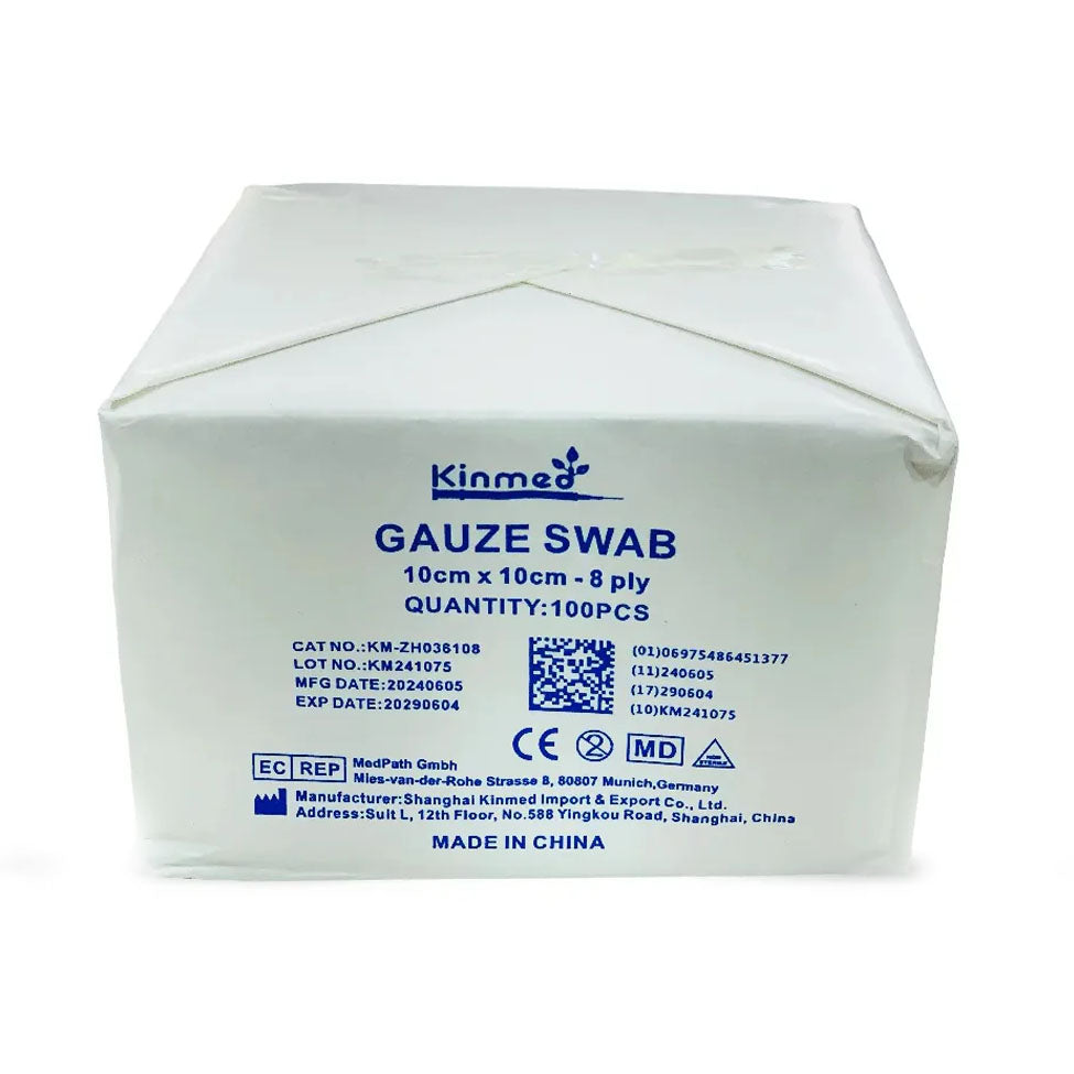 Kinmed Medical Gauze 8-ply 10 x 10 cm Highly Absorbent 100 Pieces
