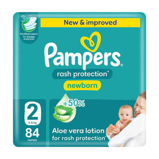 Pampers Rash Protection Taped Diapers Size 2 Pack 84 Count