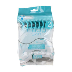 نورسينا امواس حلاقة نسائية ليدي سوفت نعومة فائقة ازرق شفرتين 14+2