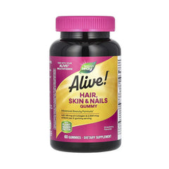 ناتشرز واي ألايف حلوى مكمل غذائي للشعر والبشرة والأظافر نكهة الفراولة 60 قطعة.