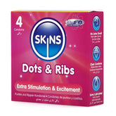 Skins Dots & Ribs Condom 4 Pieces