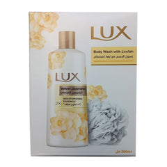 Lux body wash velvet jasmine 250 ml with loofah