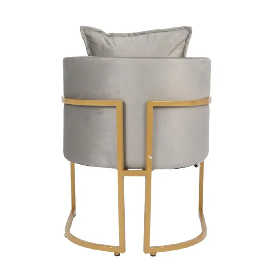 كرسي صالون نسائي رمادي مع حديد ذهبي |  صيدلية.كوم.