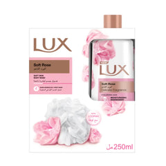 Lux Soft Rose Shower Gel 250 ml with Loofah