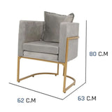 كرسي صالون نسائي رمادي مع حديد ذهبي |  صيدلية.كوم.