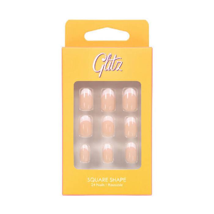 أظافر صناعية لصق ذاتي اوفال فرينش بينك 14 من جليتز | صيدلية.كوم.