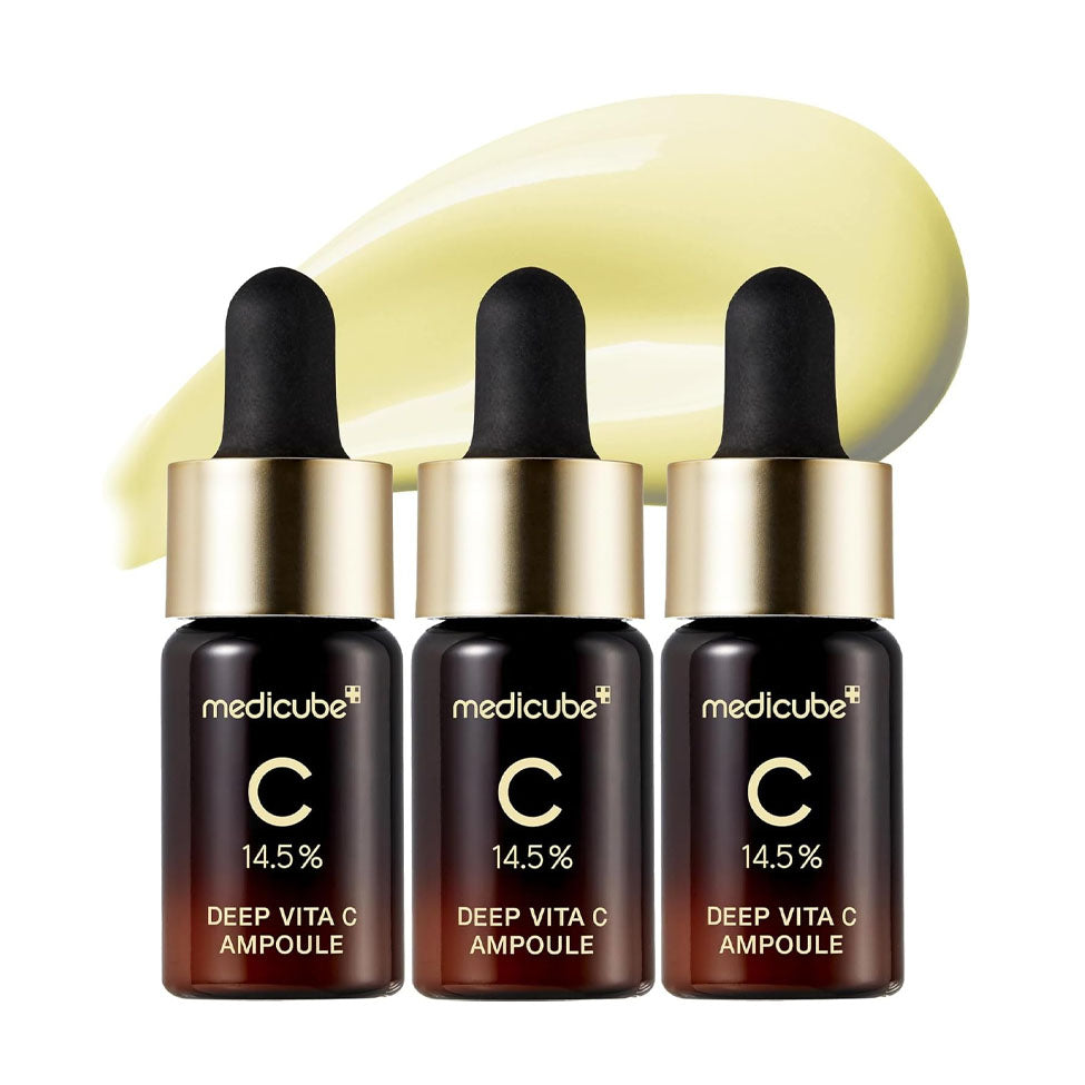 ميديكيوب أمبولة فيتامين سي المركز لتحسين لون البشرة وإزالة التصبغات وندبات حب الشباب 3 أمبولات
