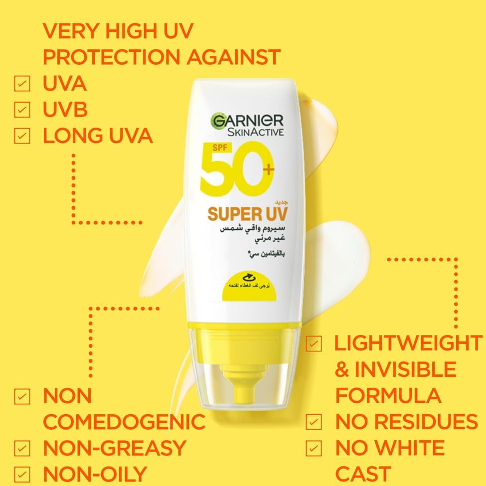 سيروم البقع الداكنة واقي شمس غير مرئي سكين اكتيف سوبر يوفي 30 مل من جارنييه | صيدلية.كوم.