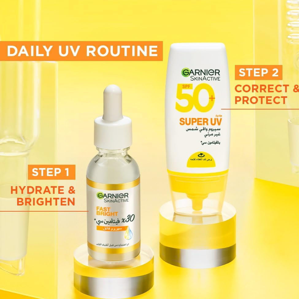 سيروم البقع الداكنة واقي شمس غير مرئي سكين اكتيف سوبر يوفي 30 مل من جارنييه | صيدلية.كوم.