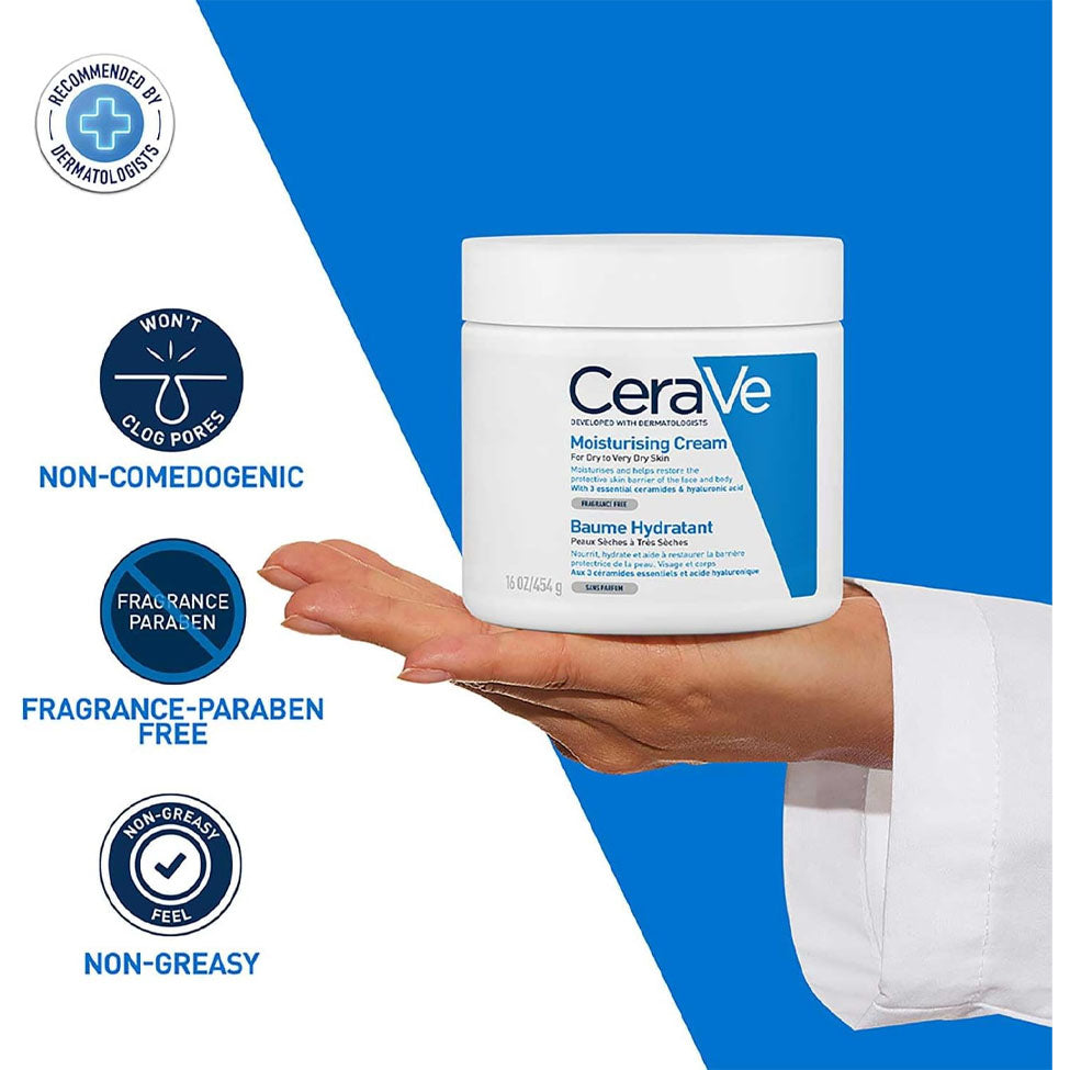 كريم مرطب للبشرة الجافة وشديدة الجفاف لإعادة التعبئة من سيرافي 454 جرام | صيدلية.كوم.