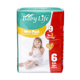 بيبي لايف عبوة اقتصادية رقم 6 اكثر من 18 كيلو عدد 9 حفاض | صيدلية.كوم.