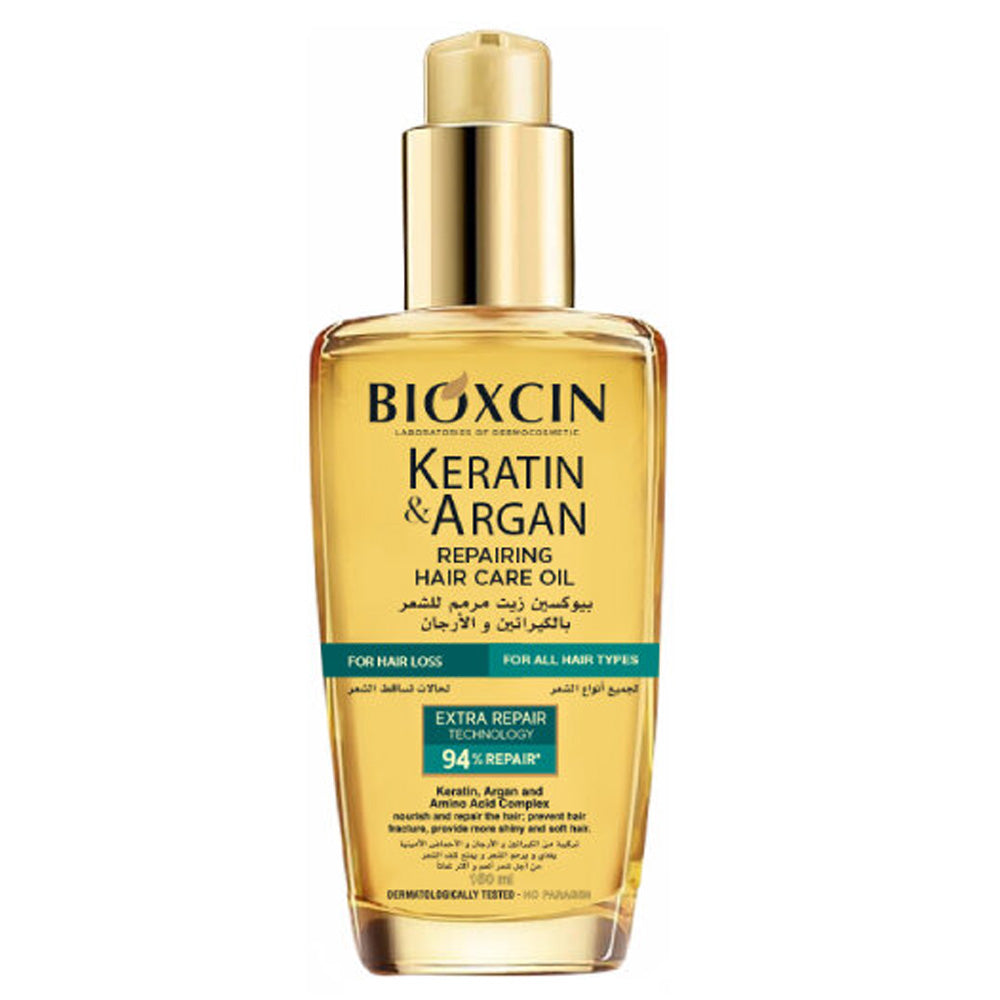 بيوكسين زيت شعر بالكيراتين والارغان مرمم للشعر 150 مل | صيدلية.كوم.