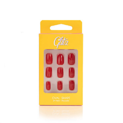 أظافر صناعية لصق ذاتي شكل اوفال ريد 25 من جليتز | صيدلية.كوم.