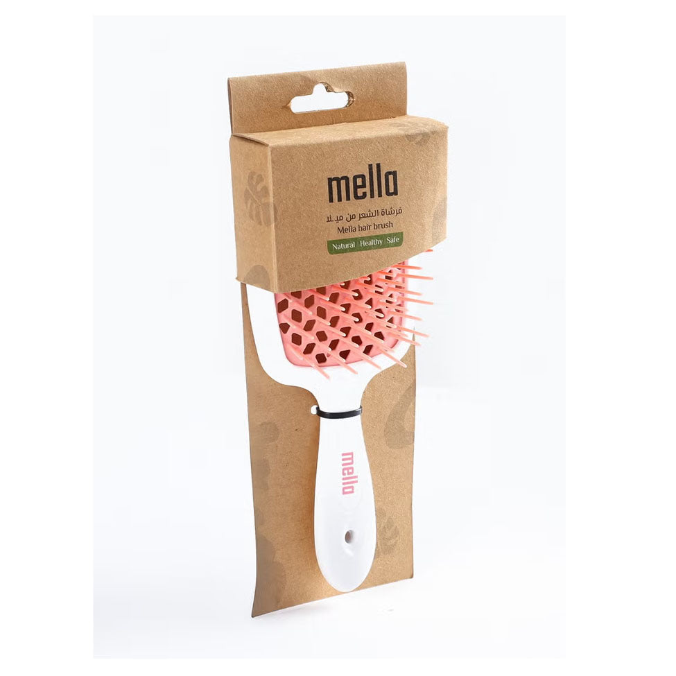 فرشاة فك تشابك الشعر بلون وردي و ابيض من ميلا | صيدلية.كوم.
