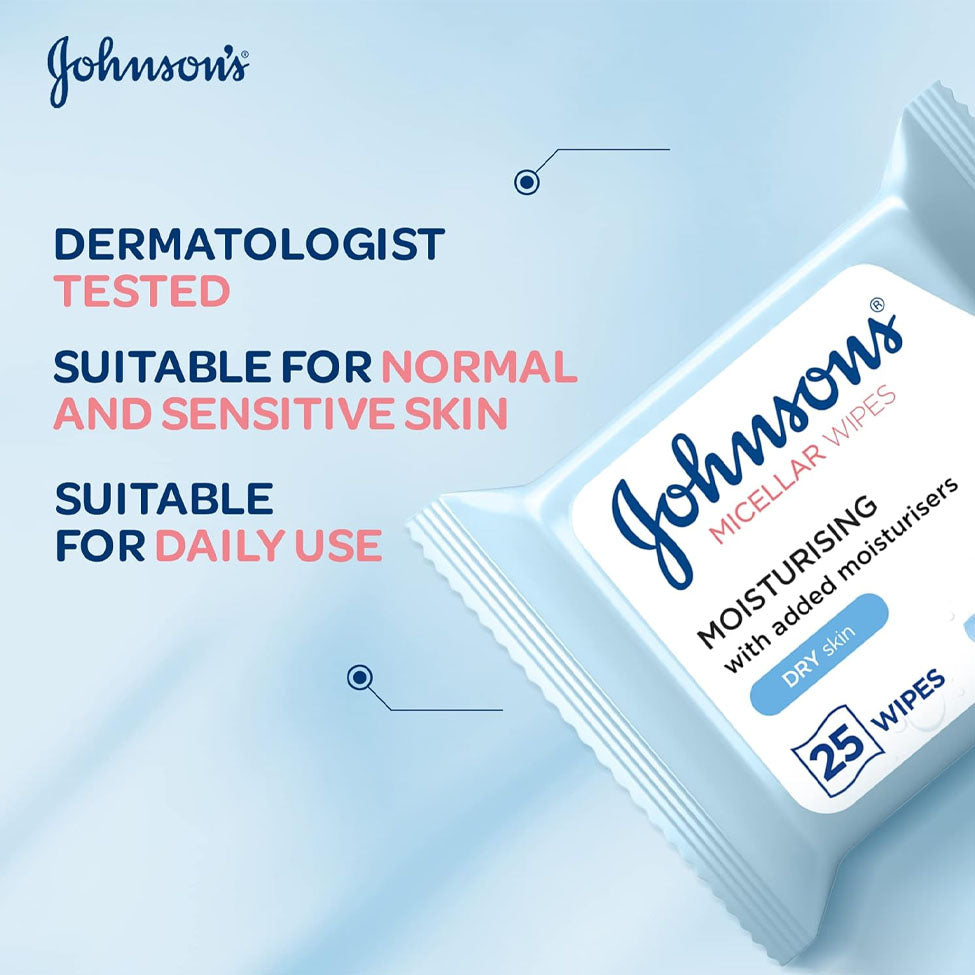 جونسون مناديل منظفة ومرطبة 5*1 25 قطعة | صيدلية.كوم.