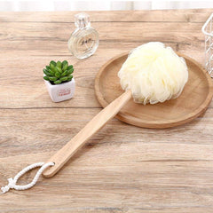Professional nylon body loofah with shower stick