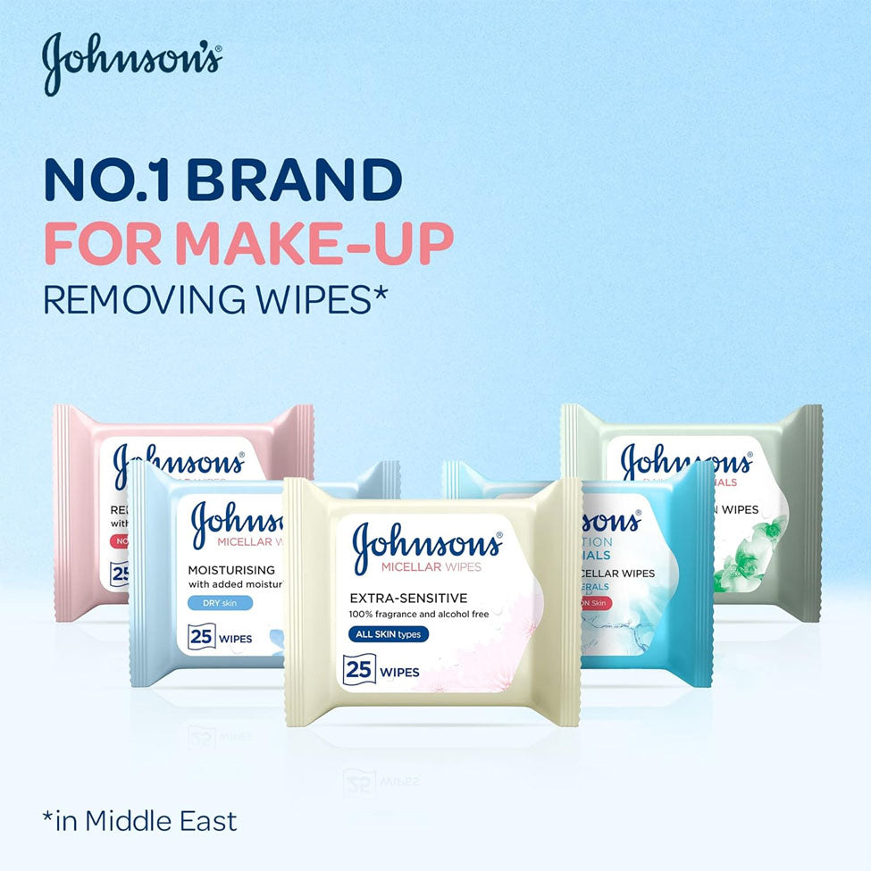 جونسون مناديل منظفة ومغذية للوجه