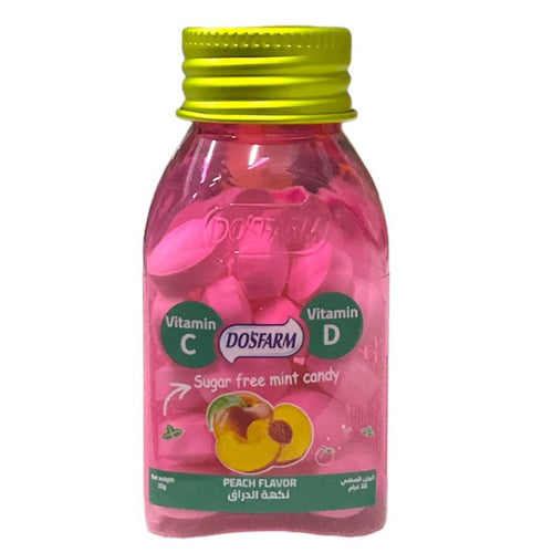 حلوى مع فيتامين بنكهة الخوخ خالية من السكر من دوس فارم 22 جم | صيدلية.كوم.