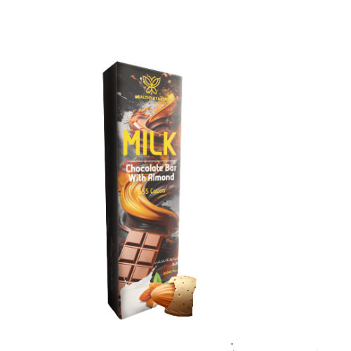 هيلثي اند تيستي شوكولاتة بالحليب واللوز 40 جرام | صيدلية.كوم.