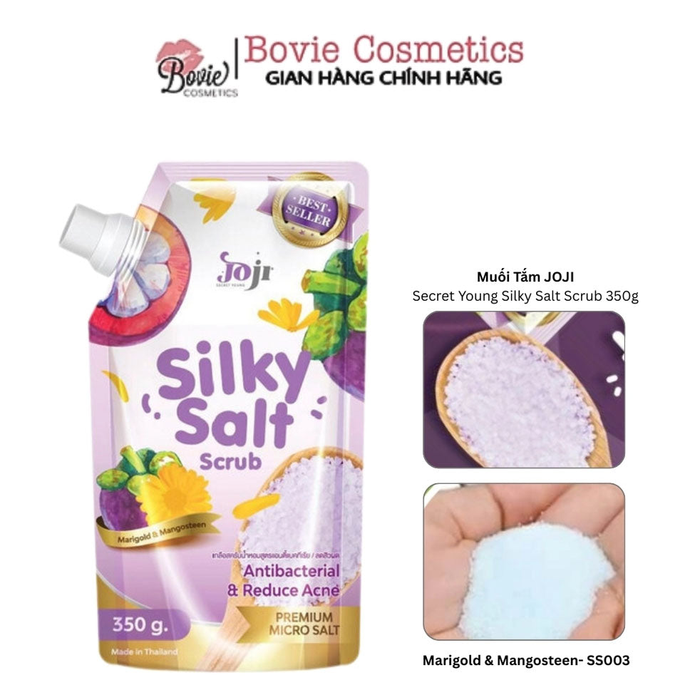 Joji Secret Young Silky Salt Scrub with Calendula and Mangosteen for Acne Reduction 350g