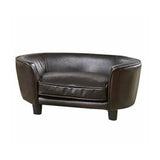 انشانتد هوم بت أريكة دائرية مع جيب في الخلف جلد بني صغير | صيدلية.كوم.