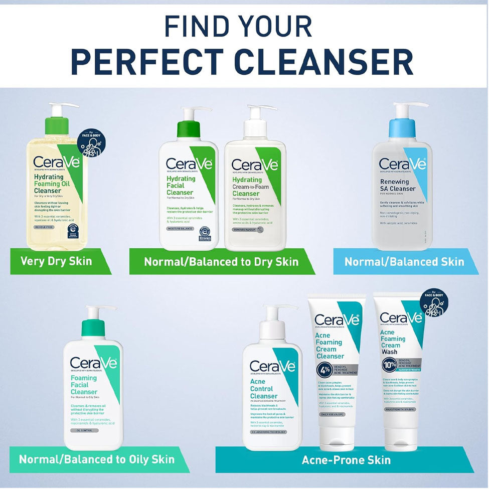 غسول الوجه المرطب للبشرة الجافة من سيرافي خالي من العطور 473 مل | صيدلية.كوم.