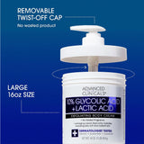 كريم تقشير الجسم حمض الجليكوليك بنسبه 10% & حمض اللاكتيك من ادفانسد كلينكالز 454 جرام | صيدلية.كوم.