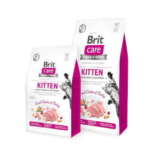 بريت كير طعام جاف للقطط الصغيرة والحوامل بنكهة الدجاج والديك الرومي 7 كغ | صيدلية.كوم.