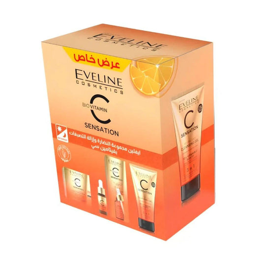 ايفلين مجموعة العناية بالبشرة سينسيشن للنضارة وإزالة التصبغات بفيتامين سي | صيدلية.كوم.