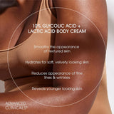كريم تقشير الجسم حمض الجليكوليك بنسبه 10% & حمض اللاكتيك من ادفانسد كلينكالز 454 جرام | صيدلية.كوم.