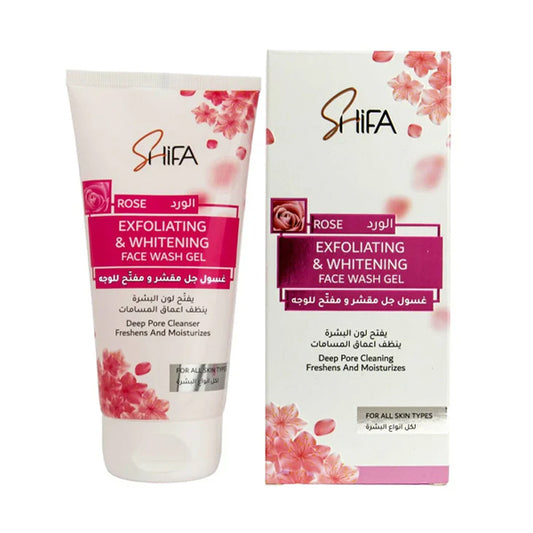 شفاء غسول جل مقشر ومفتح للوجه بخلاصة الورد 150 مل |  صيدلية.كوم.