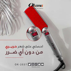 مكواة تمليس الشعر سيراميك OK-2037 من اوكيما | صيدلية.كوم.