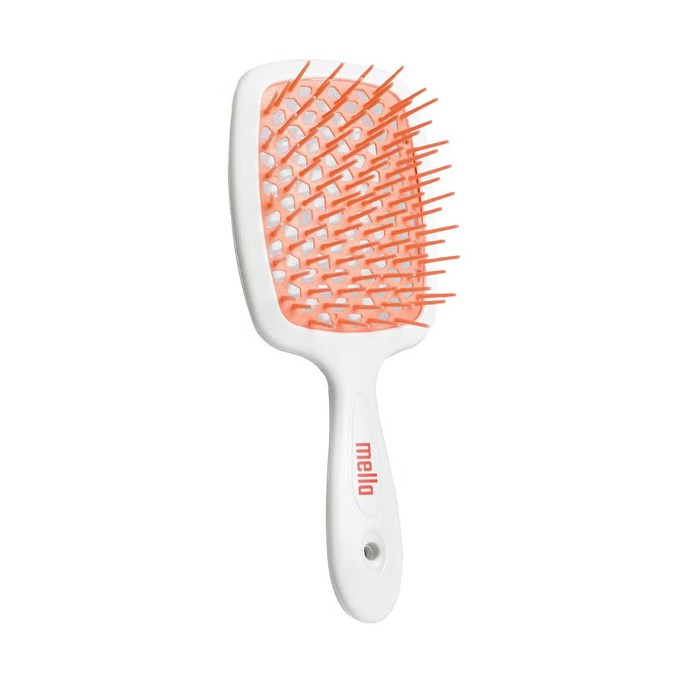 فرشاة فك تشابك الشعر بلون وردي و ابيض من ميلا | صيدلية.كوم.
