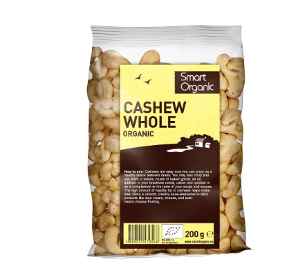 مكسرات كاجو عضوي من سمارت أورجانيك 200 جرام |  صيدلية.كوم.