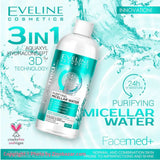 Eveline FaceMed Plus Makeup Remover with Hyaluronic Acid for Oily and Combination Skin 400 ml