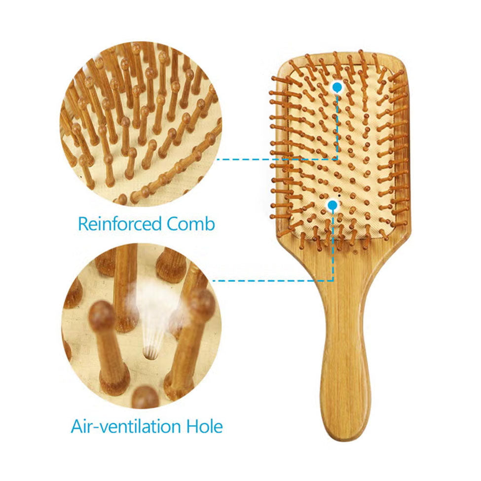 فرشاة شعر مصنوعة من الخيزران الطبيعي مضادة للكهرباء الساكنة من ميلا | صيدلية.كوم.