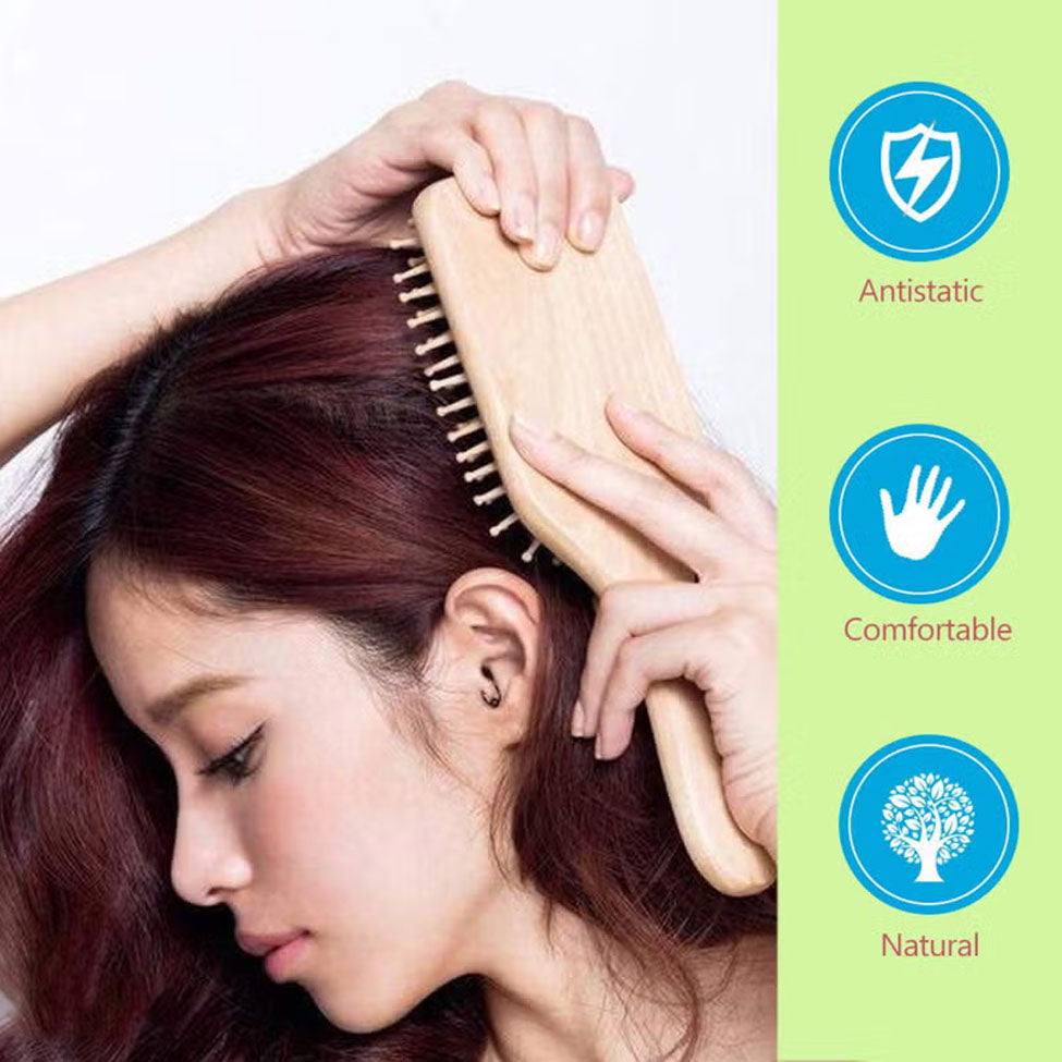 فرشاة شعر مصنوعة من الخيزران الطبيعي مضادة للكهرباء الساكنة من ميلا | صيدلية.كوم.