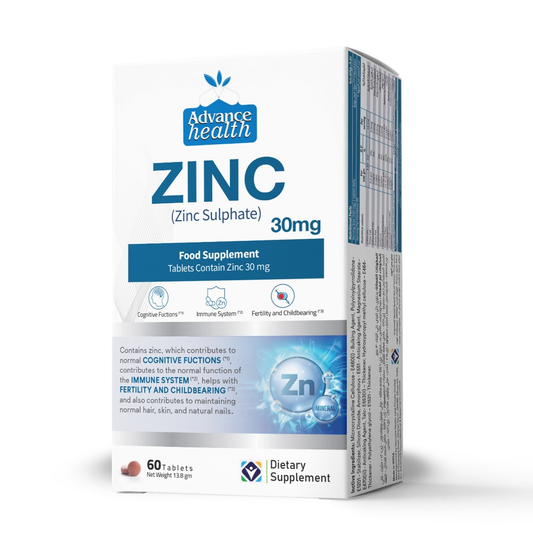 Zinc Sulfate 30 mg, 60 Tablets by Advance Health