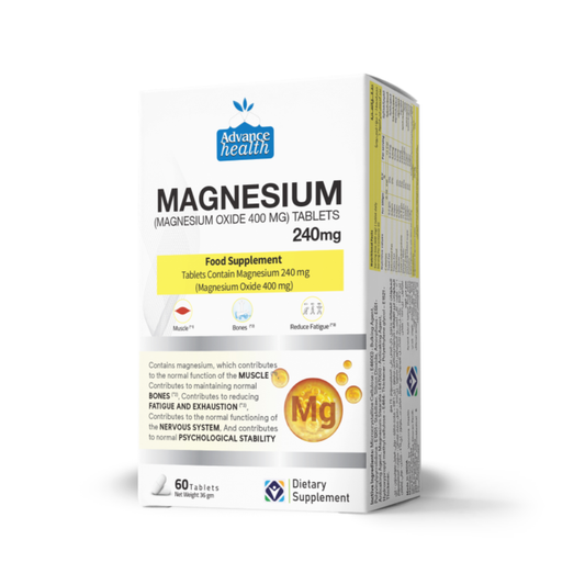 Magnesuim 400mg , 60 Tablets by Advance Health