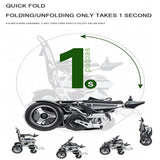 Lightweight Foldable Electric Wheelchair – Mid-Wheel Drive, Dual Motor Power, Supports Up to 135 kg