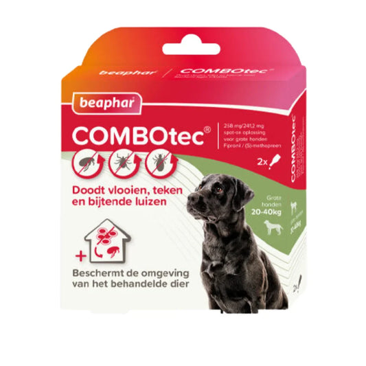 بيفار كومبوتيك قطرة لعلاج البراغيث والقراد والقمل للكلاب الكبيرة (40-20 كيلو) 268x2 مغ |  صيدلية.كوم.
