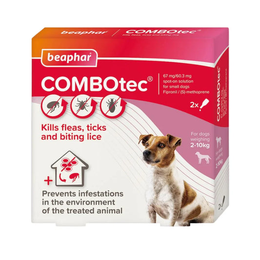بيفار كومبوتيك قطرة لعلاج البراغيث والقراد والقمل للكلاب الصغيرة (10-2 كيلو) 67x2 مغ |  صيدلية.كوم.