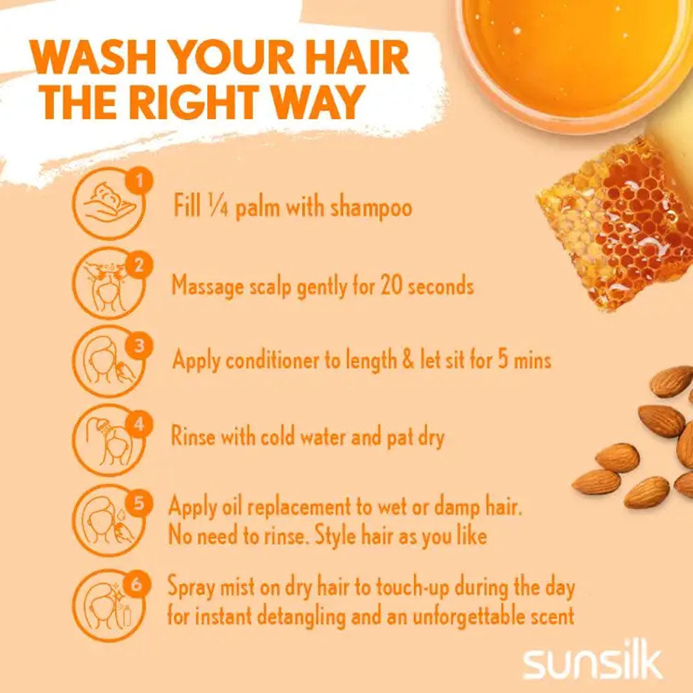 صانسيلك شامبو بزيت اللوز والعسل ضد التقصف