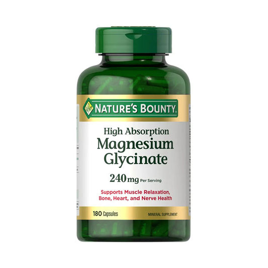 ناتشر باونتي مغنيسيوم جلايسينات 240مجم لكل معيار/180 كبسولة | صيدلية.كوم.