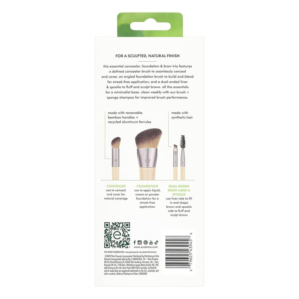 فرش مكياج 3 قطع لاخفاء العيوب و التعزيز والنحت الثلاثية من ايكو تولز | صيدلية.كوم.